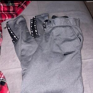 Nike Gray Sweatpants with Black Accents